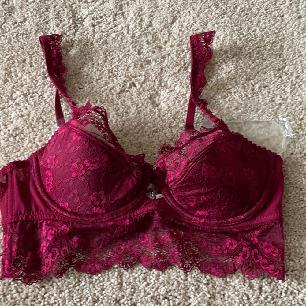 Burgundy bra